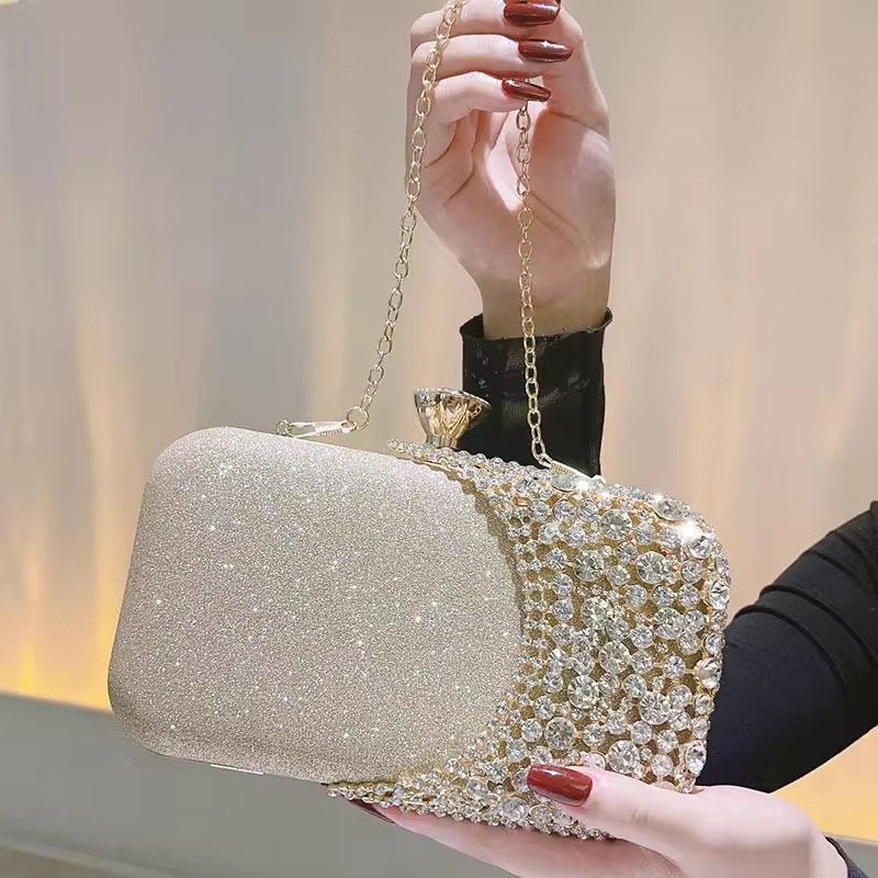 Luxury Diamond Embedded Wedding Handbag | Evening Bag Celeb Party Clutch Banquet Dress Bag